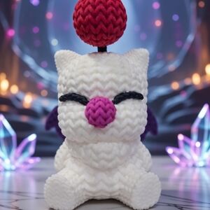 Handmade Moogle-Inspired Figure – Fantasy Game Kingdom Hearts game Collectible
